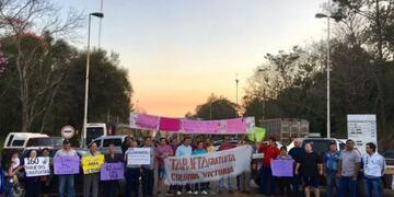 Conflicto en el peaje de Colonia Victoria\u002E (Foto: Misiones Online)