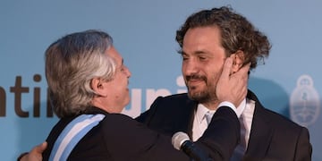 Alberto Fernandez y Santiago Cafiero\u002E (AFP)