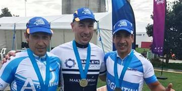 Diego Rozié durante el Mundial de Ciclismo en Manchester\u002E (Twitter)