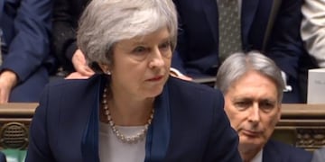 La primera ministra británica, Theresa May, habla sobre la crucial votación del acuerdo del \