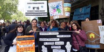 Reclamo docente en Mar del Plata\u002E