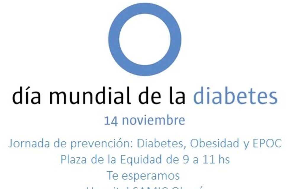 Oberá: por el día Mundial de la Diabetes  el Hospital SAMIC realizará diferentes actividades en la Plaza de la Equidad