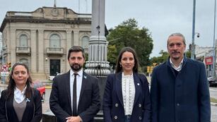 Valeria Soltermam, Juan Senn, Maria Paz Caruso y Martín Racca, el bloque de concejales del PJ de Rafaela