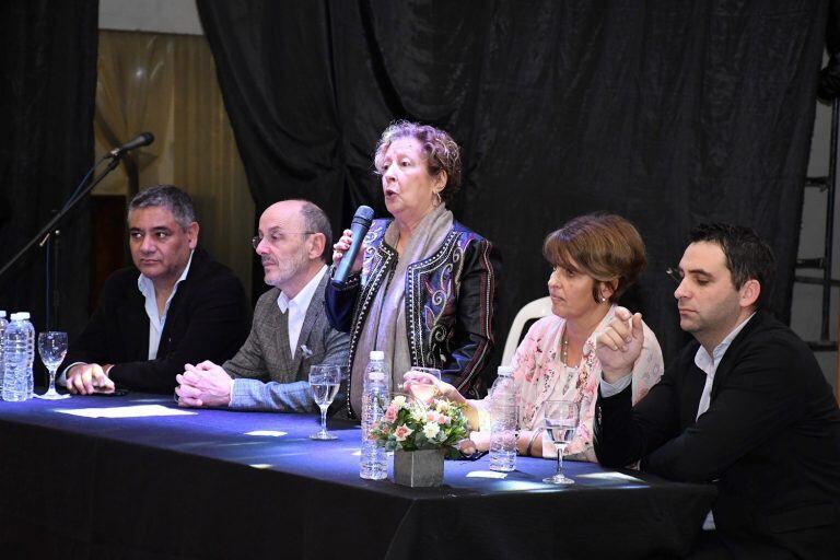 La ministra Garello, en un tramo del encuentro (Gobierno de La Pampa)