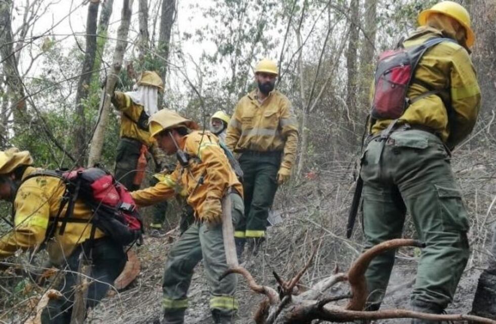 Brigadistas luchan contra el fuego en el Parque Nacional Calilegua