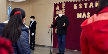 El gobernador Gerardo Morales en la localidad de Barrancas, Jujuy