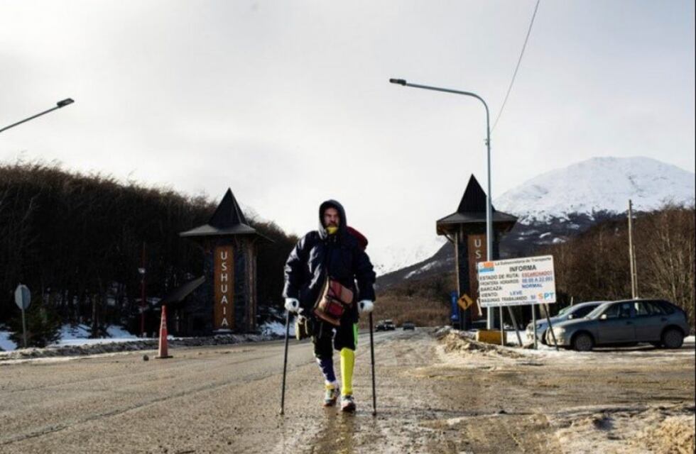 Yeslie Aranda: el venezolano que con una sola pierna caminó desde su país a Ushuaia para inspirar a sus compatriotas