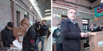 Alejandra Rodenas y Agustín Rossi votaron en la misma escuela