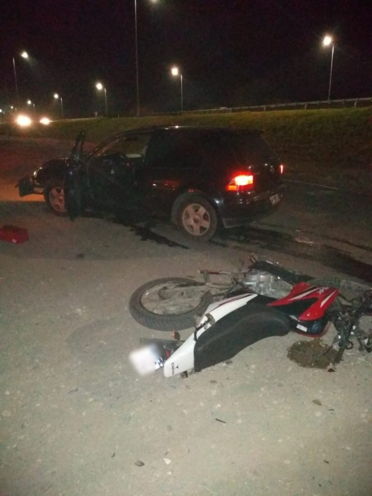 Malagueño: choque frontal entre un vehículo y una motocicleta