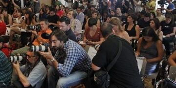 Periodistas en conferencia de prensa\u002E (Archivo)