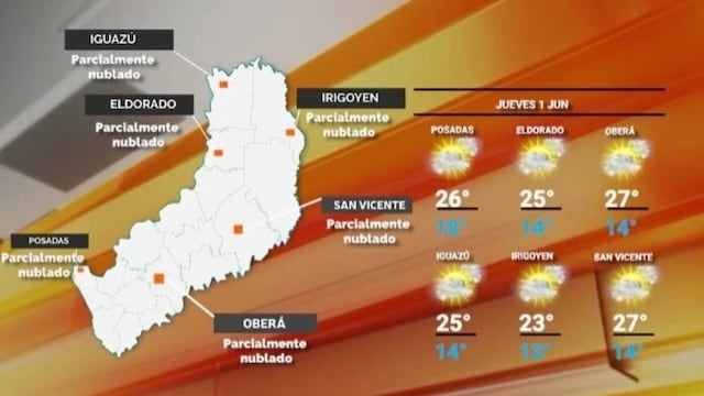 Se espera un clima agradable para este jueves en Misiones.