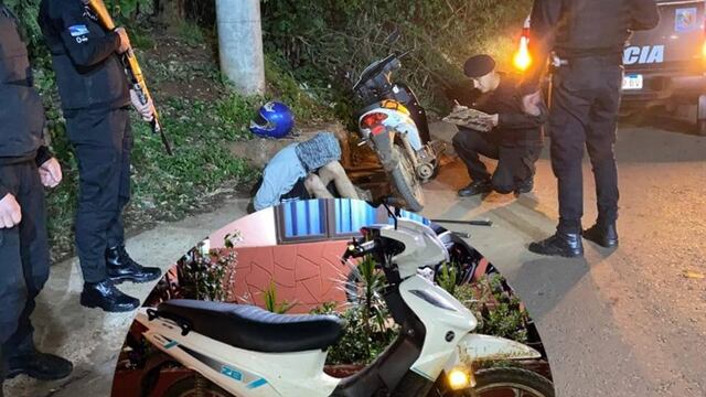 Incursión policial en Iguazú: detienen a un hombre con armas y motocicleta sin documentación.