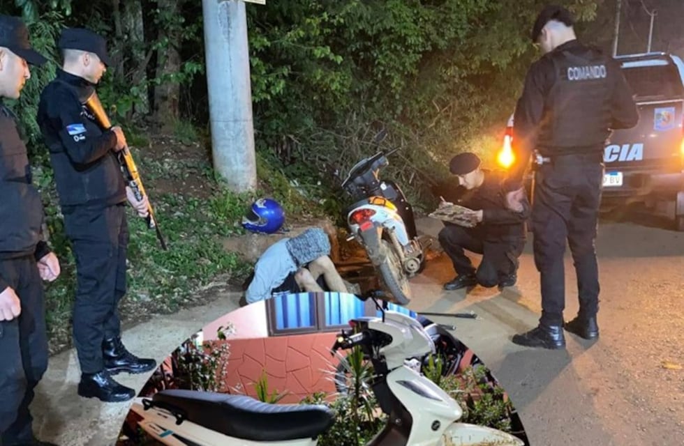 Incursión policial en Iguazú: detienen a un hombre con armas y motocicleta sin documentación