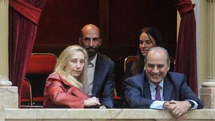 Karina Milei junto a Guillermo Francos, en el Congreso. Foto Federico Lopez Claro