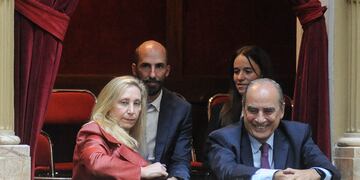 Karina Milei junto a Guillermo Francos, en el Congreso. Foto Federico Lopez Claro