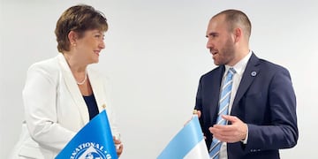 Kristalina Georgieva y Martín Guzmán. Foto: Archivo.
