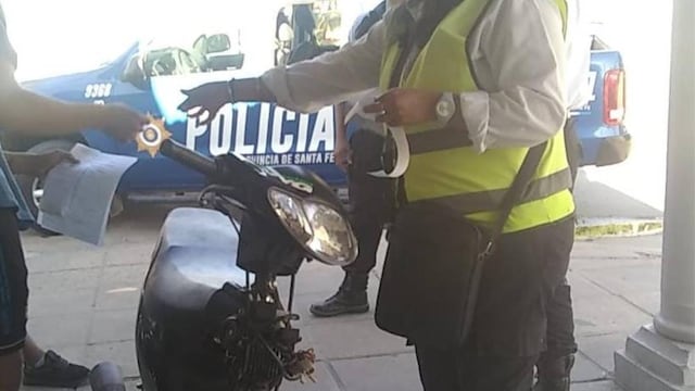 Moto retenida en Rafaela