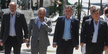 La Mesa de Enlace, antes de ingresar a una reunión con Alberto Fernández en febrero pasado.