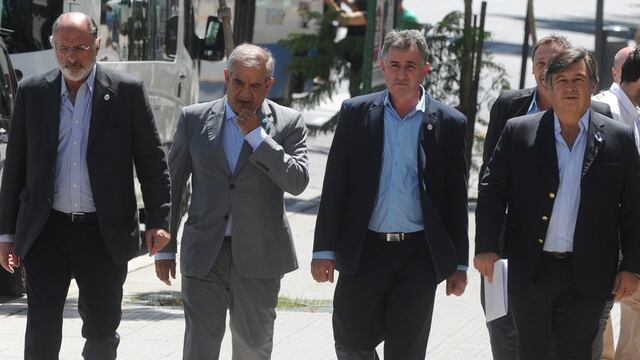 La Mesa de Enlace, antes de ingresar a una reunión con Alberto Fernández en febrero pasado.