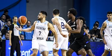 Facundo Campazzo empezó a todo ritmo, manejando los tiempos en el partido de Argentina frente a Bahamas. (Fiba)
