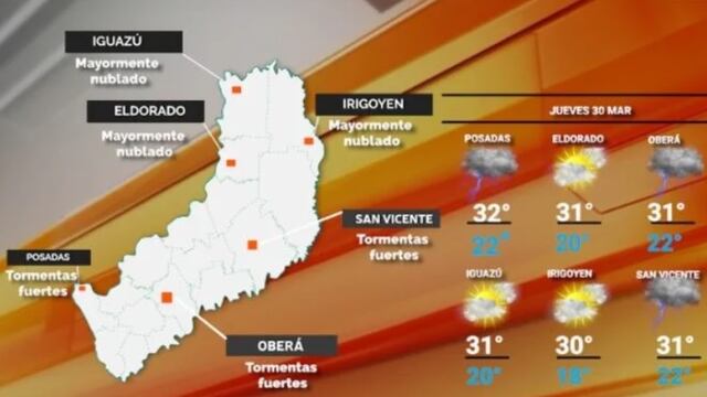 Jueves con tiempo inestable y llegada de tormentas a la provincia.