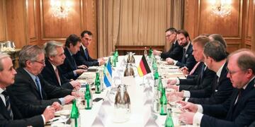El presidente Alberto Fernández se reunió con empresarios en Berlín, Alemania\u002E (Presidencia)