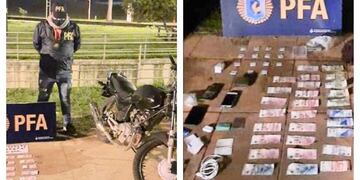 Los detenidos tenían una moto, la droga, dinero y celulares\u002E