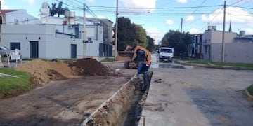 Obra de cloacas en Rafaela