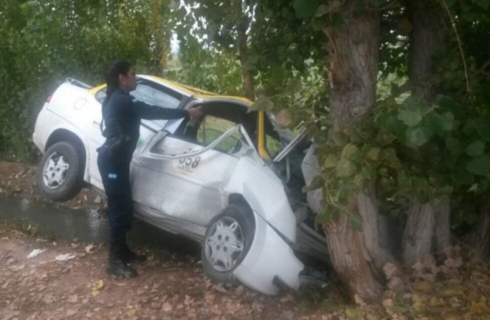Se estrelló un remís contra un árbol y el pasajero murió