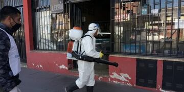 Desinfección en la vía pública, en jujuy