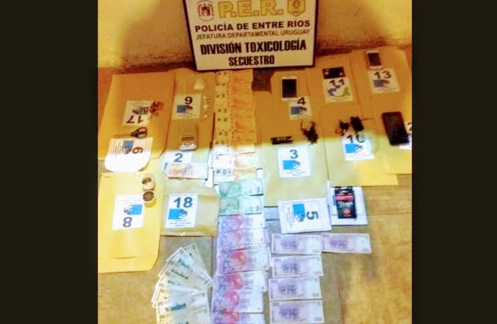 Tres detenidos y secuestro de estupefacientes en Concepción del Uruguay