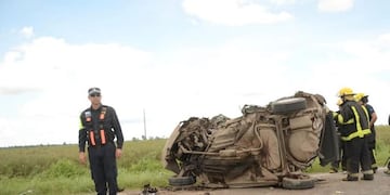 Así quedó la camioneta tras el accidente\u002E Sus dos ocupantes fueron dados de alta\u002E