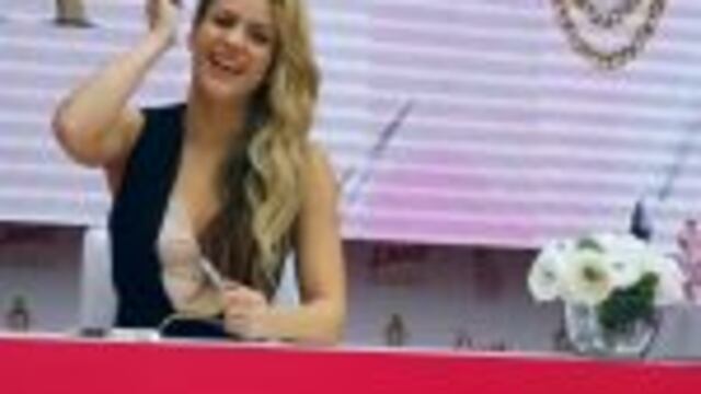 Colombian singer Shakira attends an event to present her new fragance