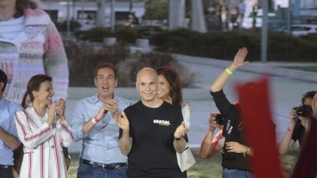 Horacio Rodríguez Larreta, en el búnker de Juntos por el Cambio. (Federico López Claro)