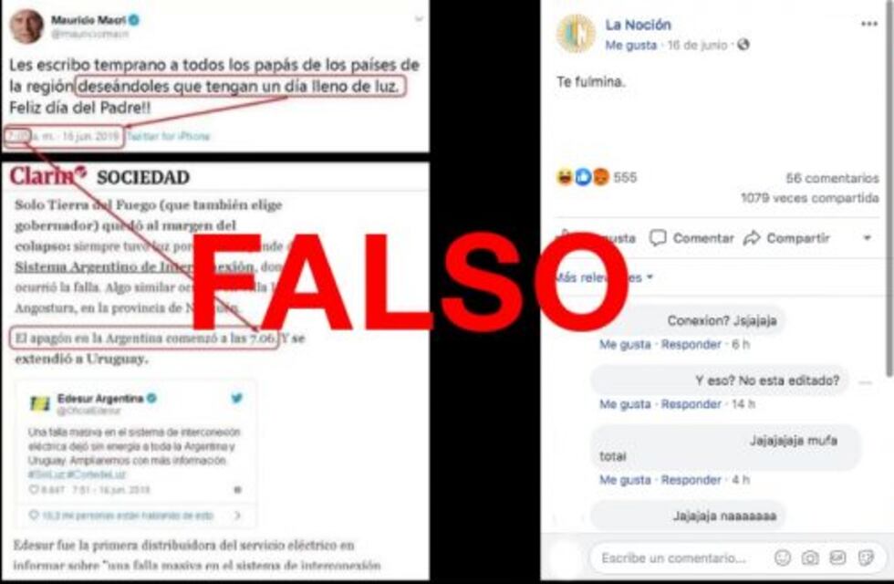 Es falso el tuit de Macri por el Día del Padre un minuto antes del apagón