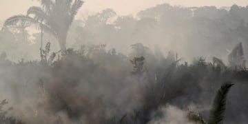Smoke billows during a fire in an area of the Amazon rainforest near Humaita, Amazonas State, Brazil, Brazil August 14, 2019\u002E Picture Taken August 14, 2019\u002E REUTERS/Ueslei Marcelino