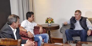 Rodríguez junto a Cano y Jaldo en un encuentro que generó muchas especulaciones\u002E