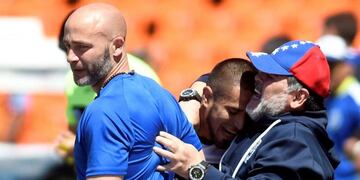 Diego Maradona en Mendoza\u002E Primer triunfo con Gimnasia