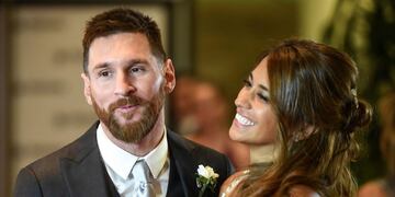 Lionel Messi y Antonela Roccuzzo\u002E Foto: AFP\u002E