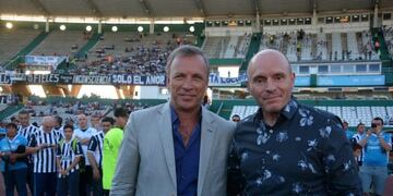 Los dos presidentes de los clubes\u002E El de Talleres apunta a ser un buen anfitrión en el clásico por Superliga en octubre próximo\u002E