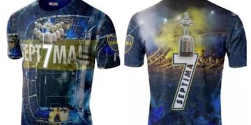 Venden una remera de Boca sobre la obtención de la séptima Copa Libertadores\u002E