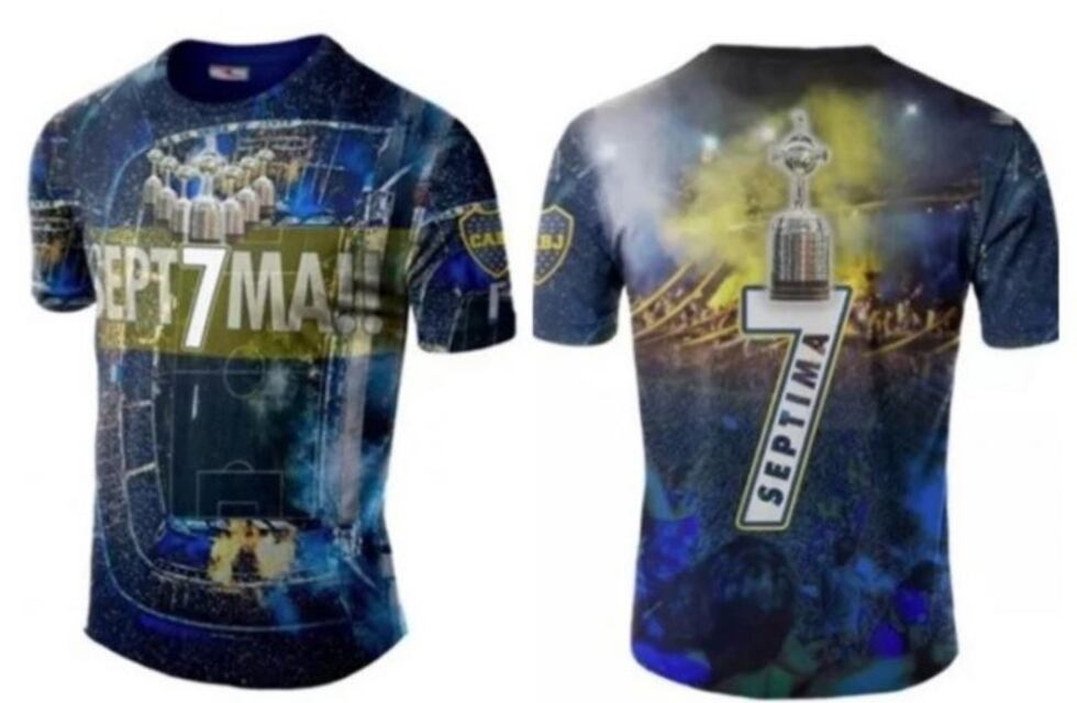 Venden una remera de Boca sobre la obtención de la séptima Copa Libertadores
