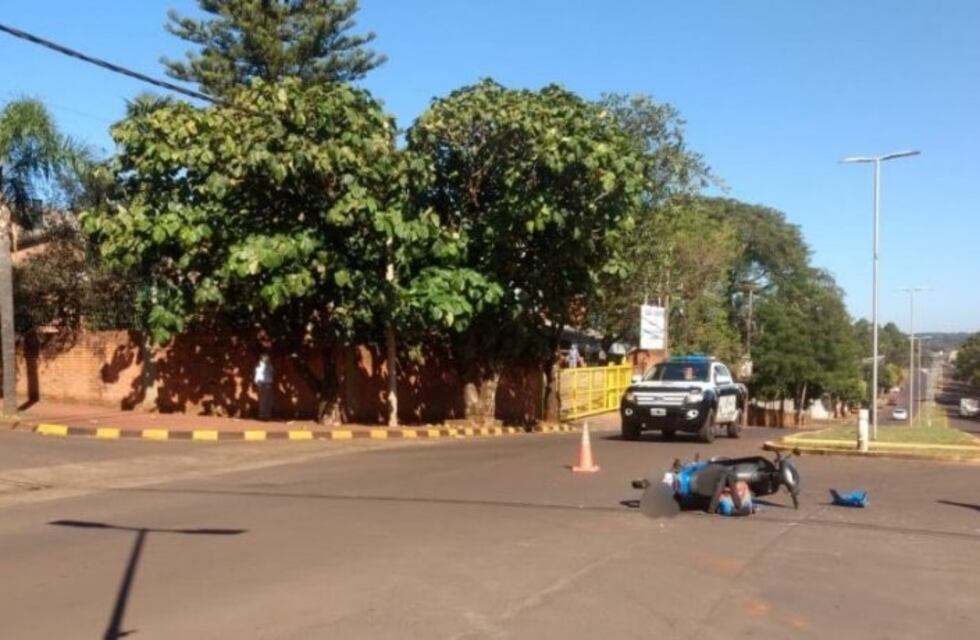 Un accidente dejó a un motociclista herido en Oberá