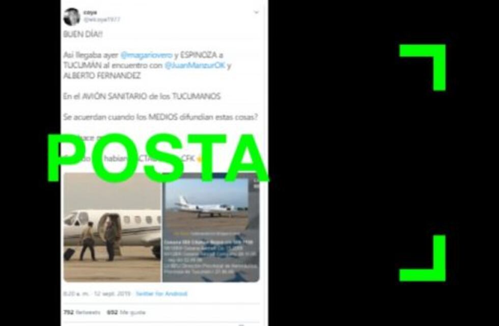 Es cierto que Magario y Espinoza viajaron en un avión estatal de Tucumán para participar de un acto político con Alberto Fernández