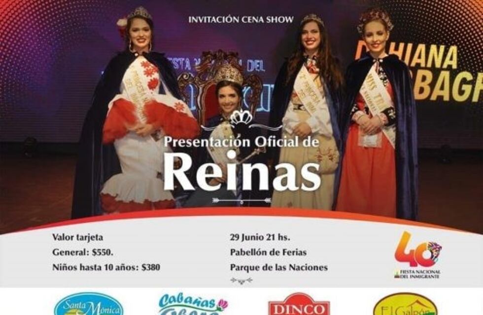 Presentarán a las reinas de la Fiesta Nacional del Inmigrante