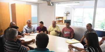 El gremio y los empresarios se reunieron en la sede rosarina de la cartera provincial\u002E (Prensa UOM Rosario)