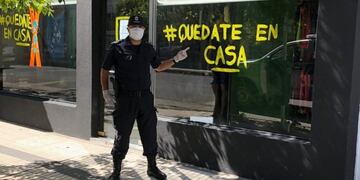 Control policial en Tres Arroyos por Cuarentena