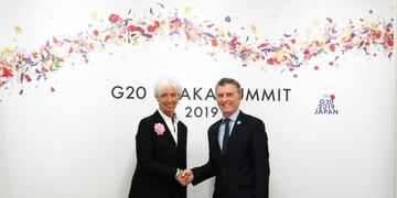 El presidente Mauricio Macri se reunió con Christine Lagarde, directora gerente del FMI, en la cumbre del G 20 en Japón\u002E (Presidencia)