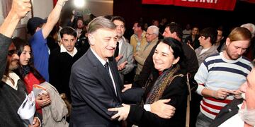 Hermes Binner, en un acto de lanzamiento en 2013, en Rafaela