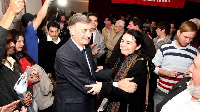 Hermes Binner, en un acto de lanzamiento en 2013, en Rafaela